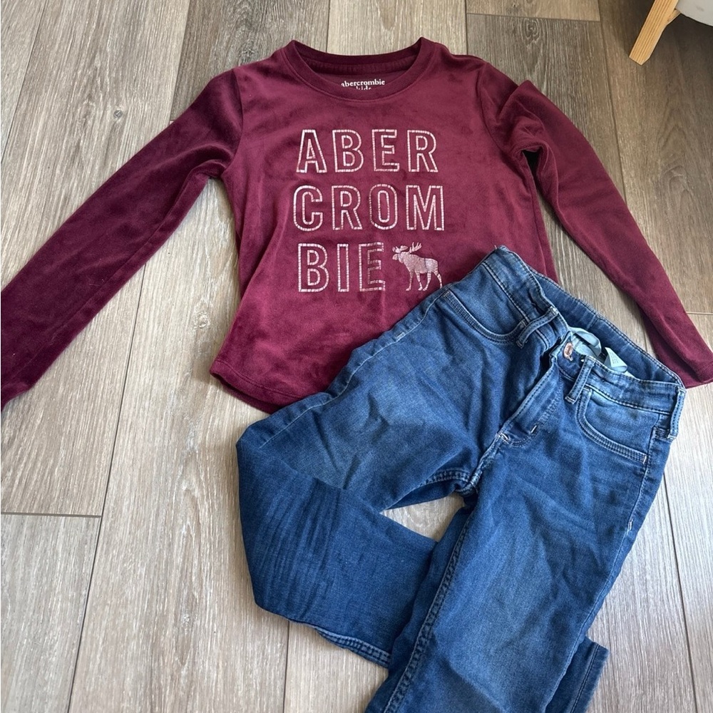 Abercrombie & Fitch Kids Maroon Long Sleeve Tee